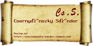 Csernyánszky Sándor névjegykártya