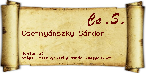 Csernyánszky Sándor névjegykártya