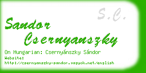 sandor csernyanszky business card