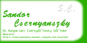 sandor csernyanszky business card